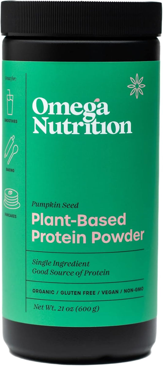 Omega Nutrition Pumpkin Seed Protein Powder, Plant-Based Protein Powder Made Of Certified Organic, Non-Gmo Pumpkin Seeds, No Added Sugar, Gluten-Free, Dairy-Free, Vegan, Paleo And Keto Friendly, 21 Oz : Health & Household