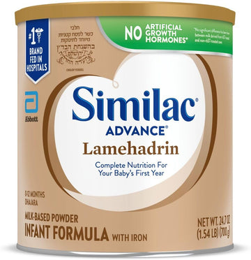 Similac Lamehadrin Badatz-certified Advance Infant Formula with Iron, Certified Kosher Baby Formula Powder, 24.7 ounce