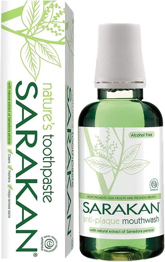 Sarakan Nature's Dental Care Kit Toothpaste 50ml & Mouthwash 300ml : Amazon.co.uk: Health & Personal Care