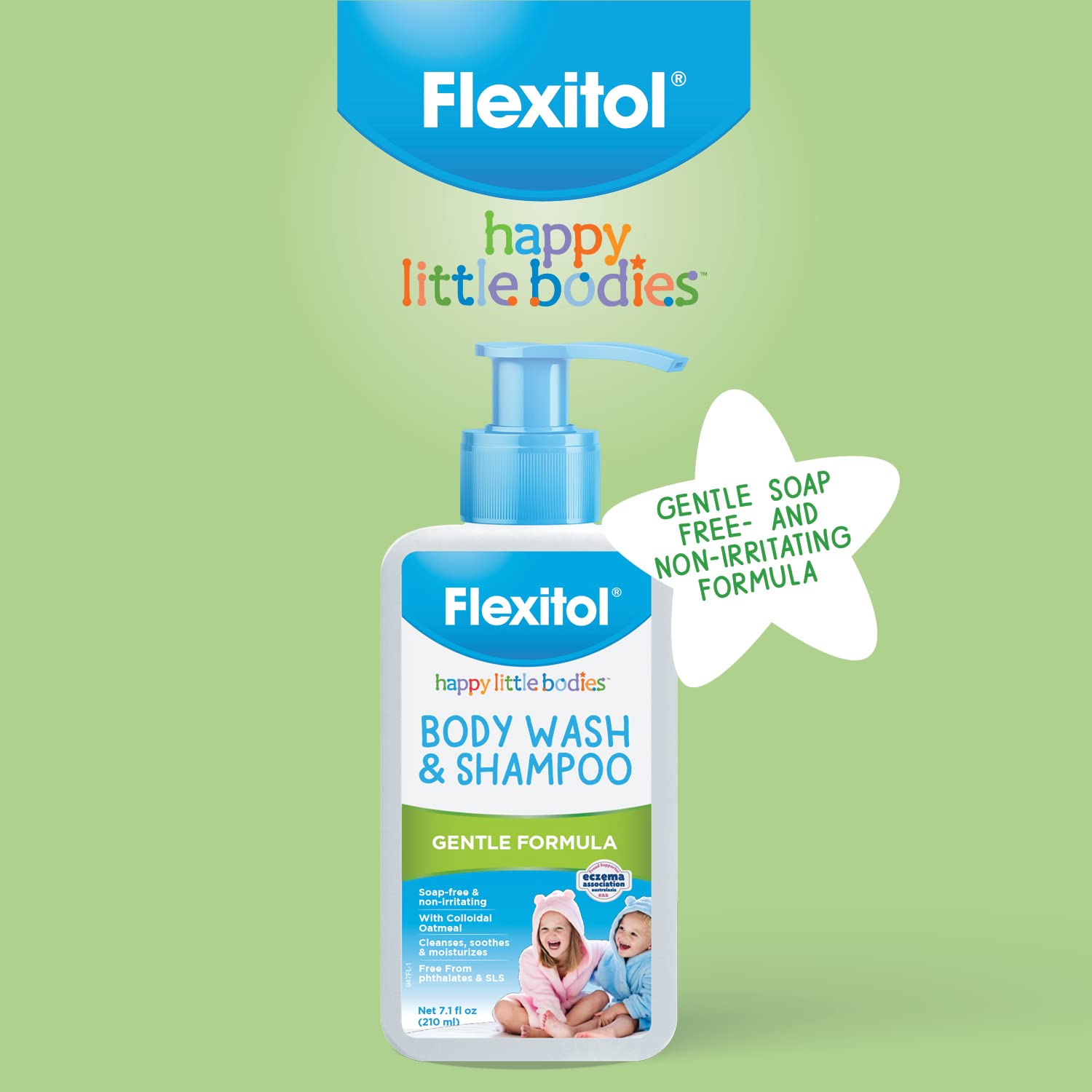 Flexitol Happy Little Bodies Body Wash and Shampoo, Gentle Formula, 7.1 Ounce : Baby