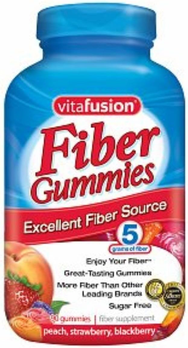 Vitafusion Fiber Gummies Fiber Supplement Peach, Strawberry and Blackberry avors 90 Each (Pack of 2)