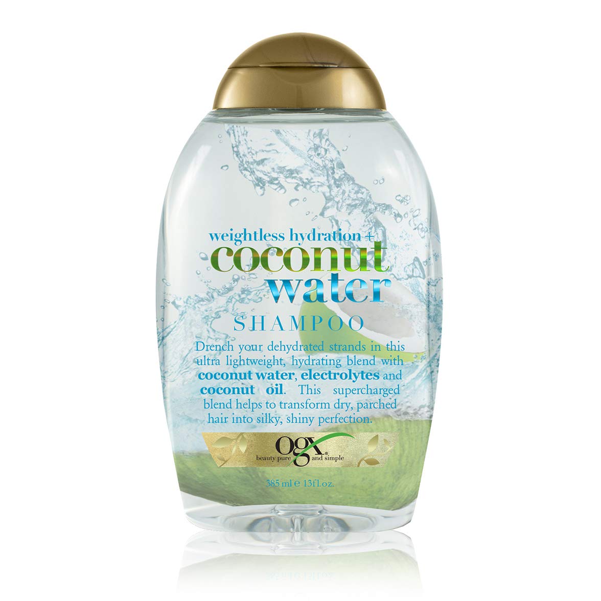 Ogx Weightless Hydration + Coconut Water Shampoo, 13 Ounce Bottle, Lightweight Hydrating Formula Sulfate-Free Surfactants