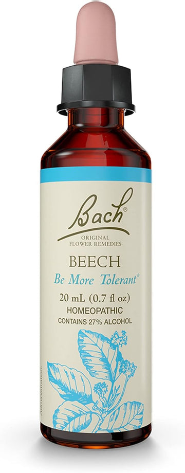 Bach Original Flower Remedies, Beech For Tolerance, Natural Homeopathic Flower Essence, Holistic Wellness And Stress Relief, Vegan, 20Ml Dropper