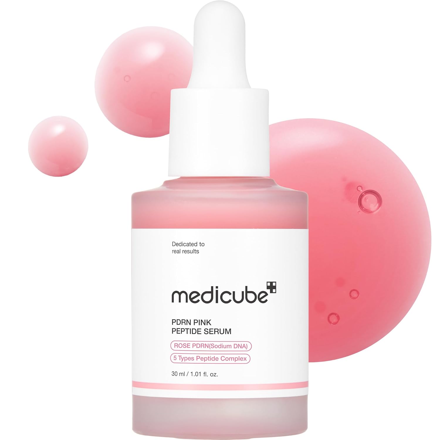 Medicube Rose Pdrn Pink Peptide Serum, Pink Glow Serum, Vegan Pdrn, Peptide, Niacinadmie, Hydrating & Moisturizing & Firming, Uneven Skin Tone, Pore Care, Korean Skincare, Vegan