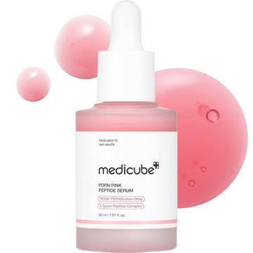 Medicube Rose Pdrn Pink Peptide Serum, Pink Glow Serum, Vegan Pdrn, Peptide, Niacinadmie, Hydrating & Moisturizing & Firming, Uneven Skin Tone, Pore Care, Korean Skincare, Vegan