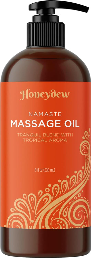 Tropical Scented Massage Oil for Couples - Tranquil Full Body Massage Oil for Massage Therapy with Moisturizing Jojoba Coconut and Sweet Almond Oil - Non Greasy Therapeutic Grade Non GMO and Vegan