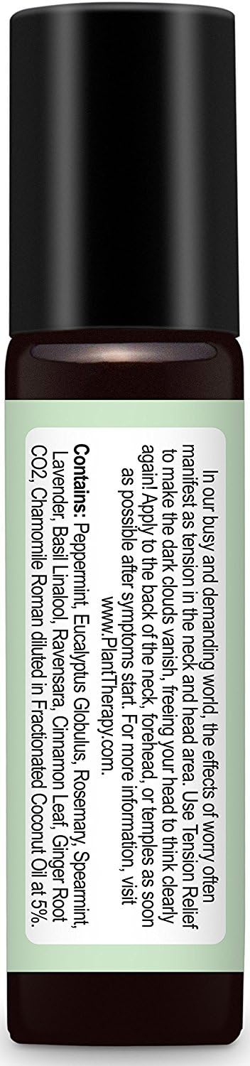 Plant Therapy Tension Relief Essential Oil Blend Pre-Diluted Roll-On 10 mL (1/3 oz) 100% Pure, Therapeutic Grade Essential Oils Diluted in Fractionated Coconut Oil : Health & Household