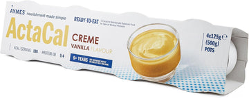 Aymes - Actacal Crème - Dessert-Style Nutritional Product - Vanilla - 24 X 125G Pots - Gluten Free & Vegetarian - Suitable For Adults And Children Aged 3+