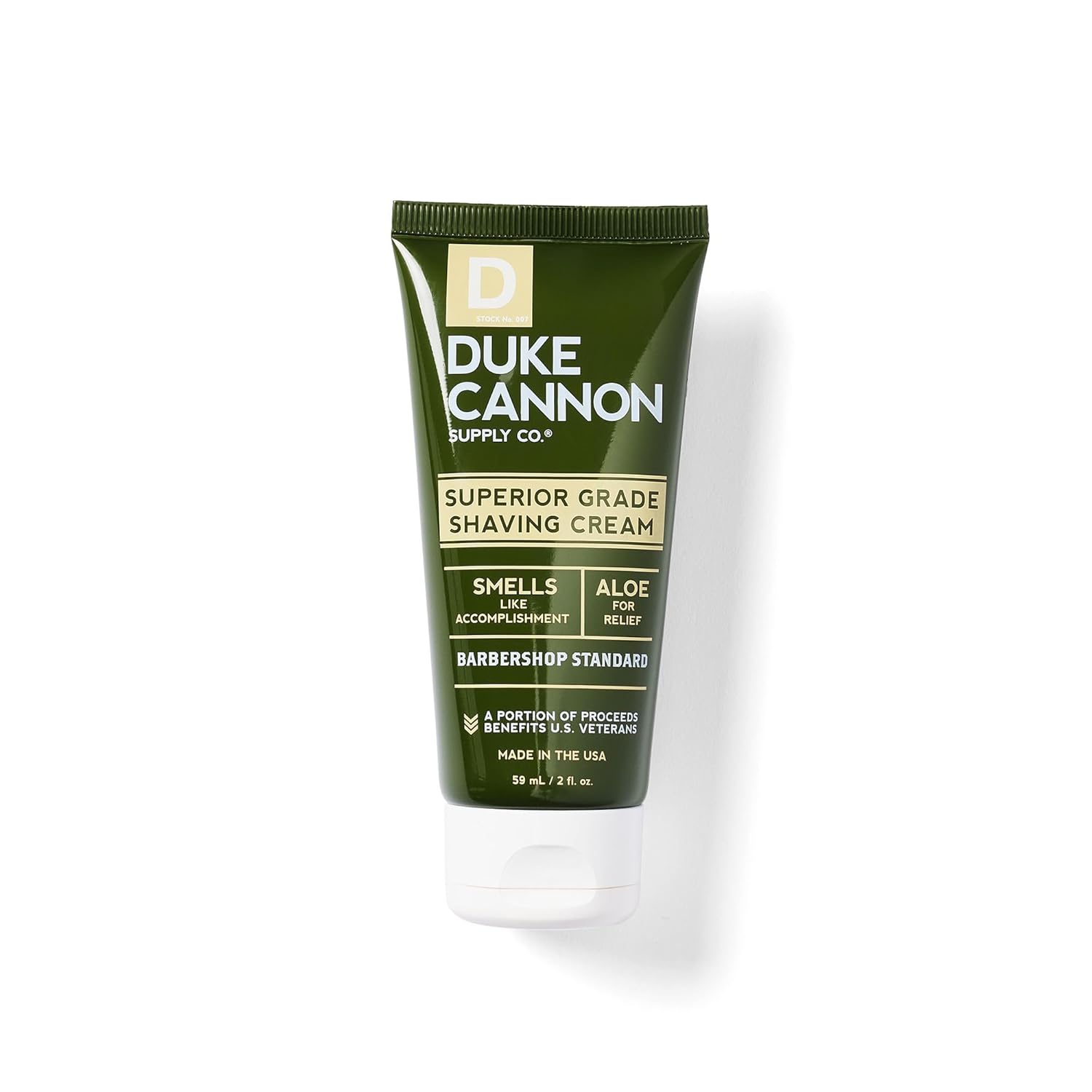 Duke Cannon Superior Grade Shaving Cream - Barbershop Formula with Aloe Vera, Shea Butter, Macadamia Nut Oil (2 ounces) : Beauty & Personal Care