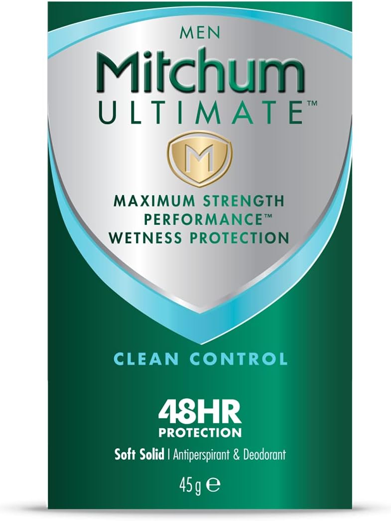 Mitchum Ultimate 48Hr Protection Soft Solid Cream Stick Deodorant For Men & Antiperspirant Clean Control, Dermatologist Tested,45 G (Pack Of 1)