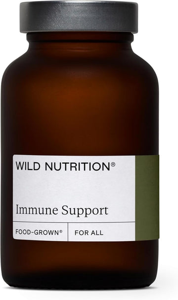Wild Nutrition Food-Grown® Immune Support | Vitamin D, Vitamin C, Zinc And Copper To Support The Immune System | Naturally Sourced Immune System Support For Adults | 60 Capsules