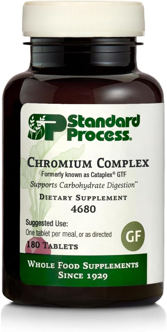Standard Process Chromium Complex - Whole Food Digestion And Digestive Health With L-Cysteine Hydrochloride, Chromium, Ascorbic Acid, Buckwheat, Oat Flour - 180 Tablets