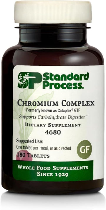 Standard Process Chromium Complex - Whole Food Digestion And Digestive Health With L-Cysteine Hydrochloride, Chromium, Ascorbic Acid, Buckwheat, Oat Flour - 180 Tablets