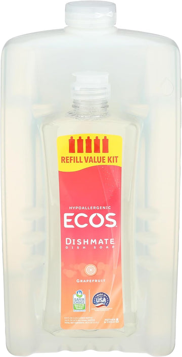ECOS® Hypoallergenic Dishmate, 1 Count, Grapefruit, Grapefruit, Grapefruit, 80 oz Bottles by Earth Friendly Products