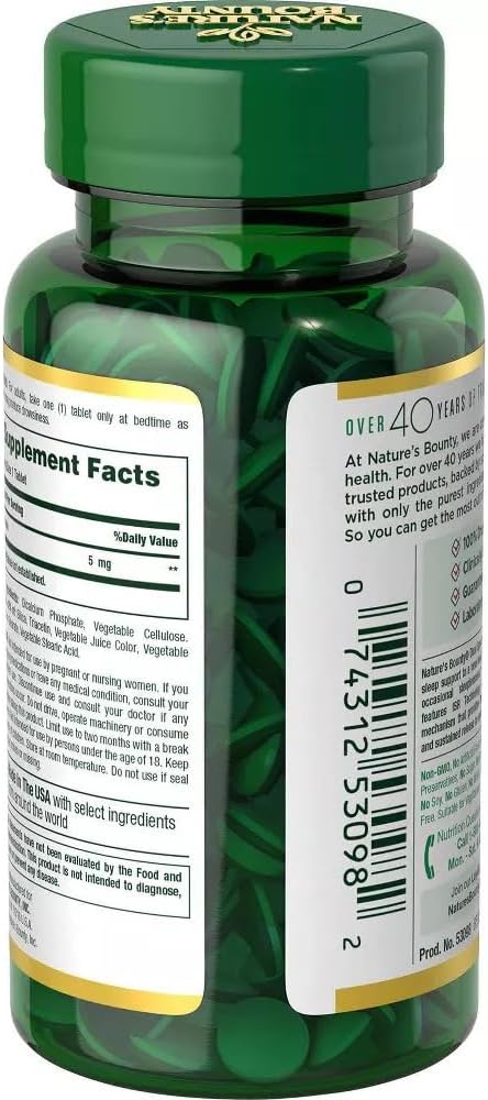 Nature'S Bounty Melatonin 5 Mg Bi-Layer Tablets 60 Ea (Pack Of 6)