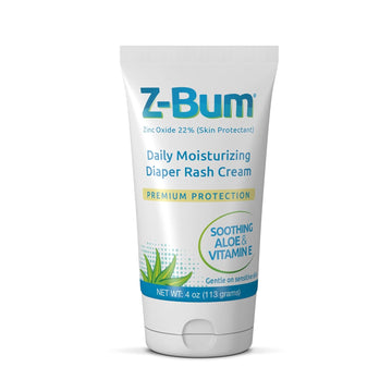 Daily Moisturizing Diaper Rash Cream – Baby Diaper Rash, Chafing, Adult Incontinence Irritation - With Aloe, Vitamin E, Zinc Oxide