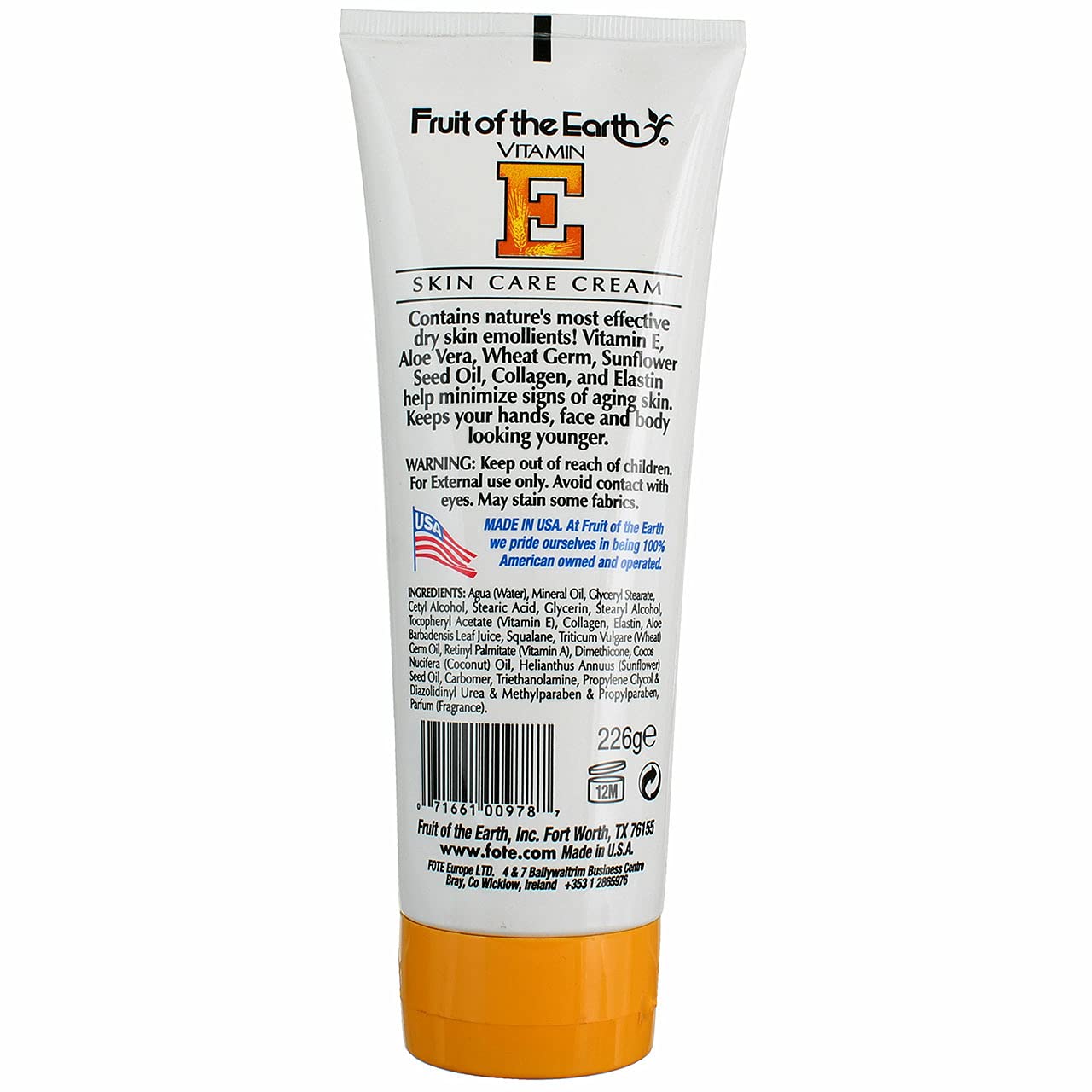 Fruit Of The Earth Vitamin-E Cream 8oz. Tube (6 Pack) : Beauty & Personal Care