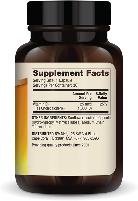 Dr. Mercola Liposomal Vitamin D3, 30 Servings (30 Capsules), 1,000 Iu Per Capsule, Dietary Supplement, Immune Support, Non-Gmo
