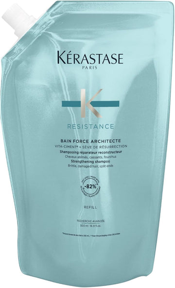 Kérastase Resistance, Daily Strengthening Shampoo, For Brittle, Damaged Hair & Split Ends, With Vita-Ciment Complex, Bain Force Architecte