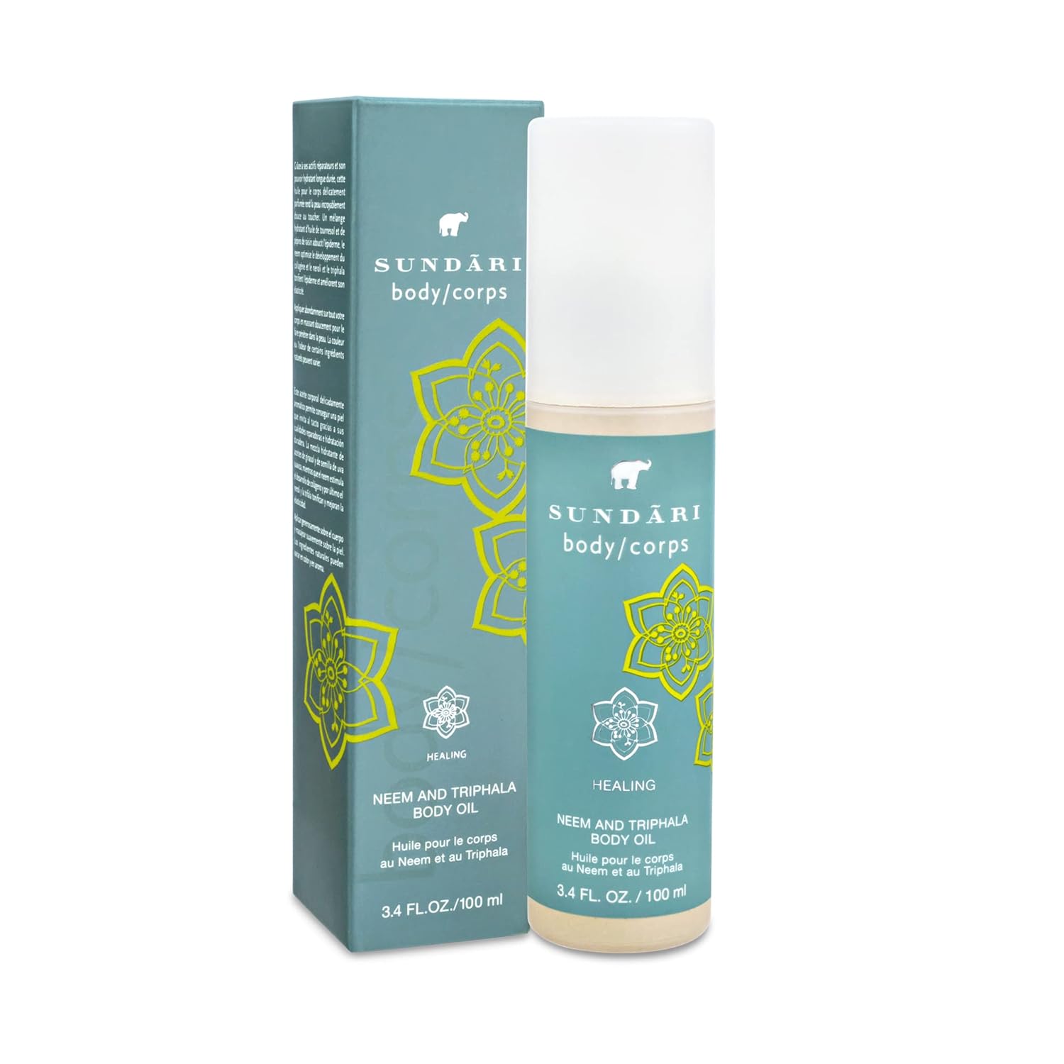 Sundari Neem And Triphala Body Oil - 3.4 Fl Oz, Nourishing Ayurvedic Formula, Deep Hydration, Skin Softening & Rejuvenation, All-Natural Ingredients : Beauty & Personal Care