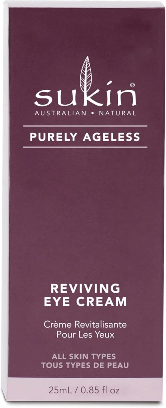 Sukin Purely Ageless Reviving Eye Cream 25Ml - With Green Coffee; Cruelty Free & Vegan Friendly - Antioxidant Rich Hydration To Reduce The Appearance Of Dark Circles
