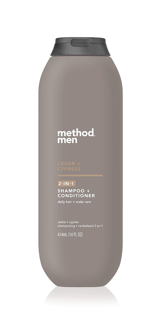 Method Men 2-In-1 Shampoo + Conditioner; Cedar + Cypress; Pack Of 6; Cedar & Cypress; 6 Count