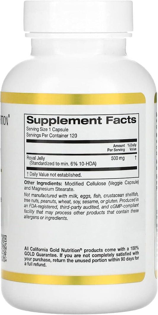 Royal Jelly, 500 Mg, 120 Veggie Capsules, California Gold Nutrition