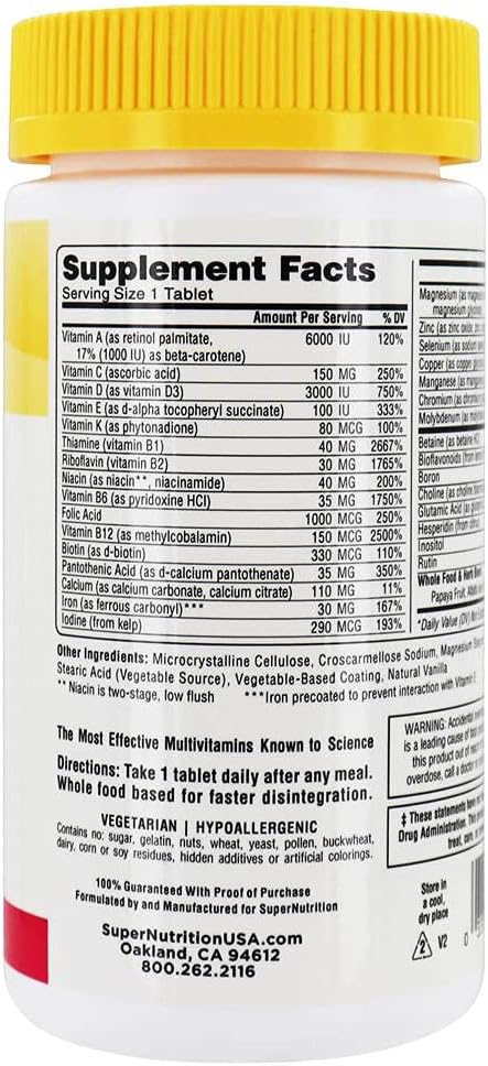 SuperNutrition SimplyOne Multi-Vitamin for PreNatal, One/Day Tablets, Day Supply, White, 90 Count