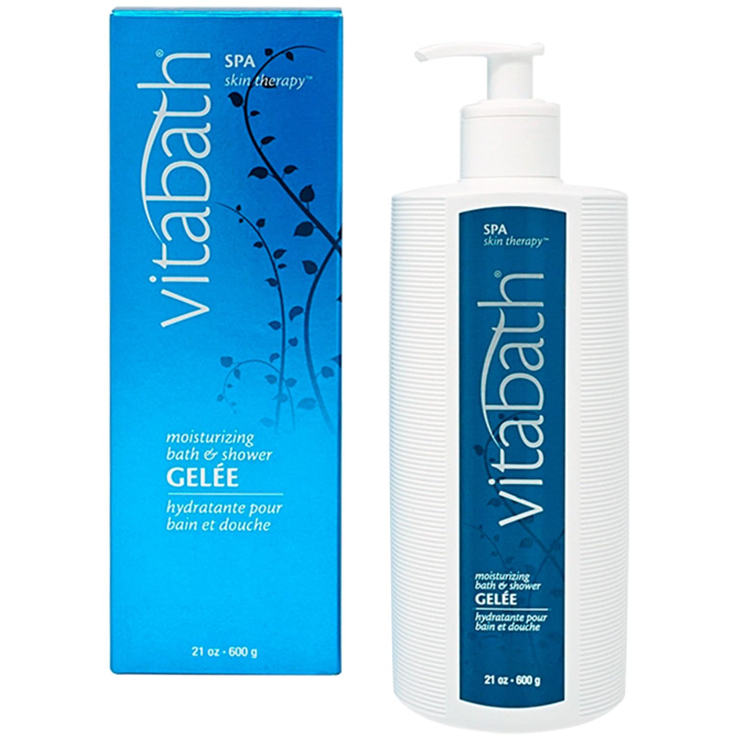 Vitabath Spa Skin Therapy Moisturizing Bath & Shower Gel Wash Nourishing Replenishing Oils Deeply Hydrate Dry Skin - Reviving Body Cleanser & Foaming Gelee Bath - Cruelty-Free - 128 Oz