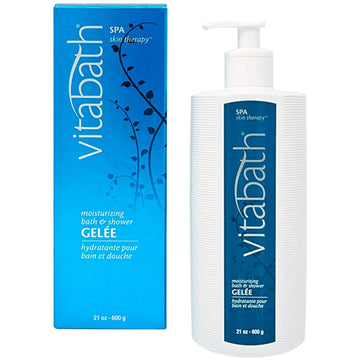 Vitabath Spa Skin Therapy Moisturizing Bath & Shower Gel Wash Nourishing Replenishing Oils Deeply Hydrate Dry Skin - Reviving Body Cleanser & Foaming Gelee Bath - Cruelty-Free - 128 Oz