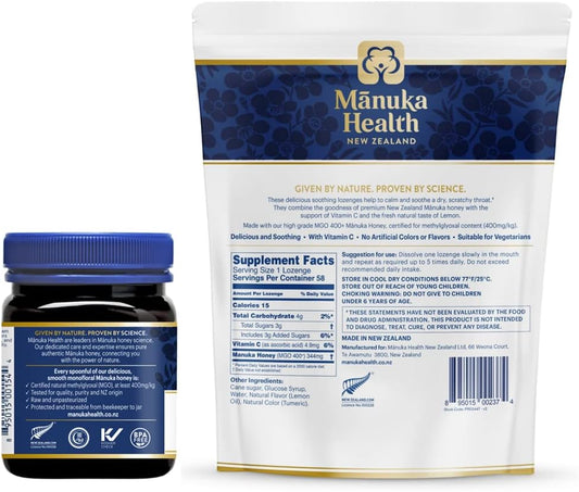 Manuka Health, Mgo 400+ Manuka Honey And Mgo 400+ Manuka Honey Lozenges With Lemon