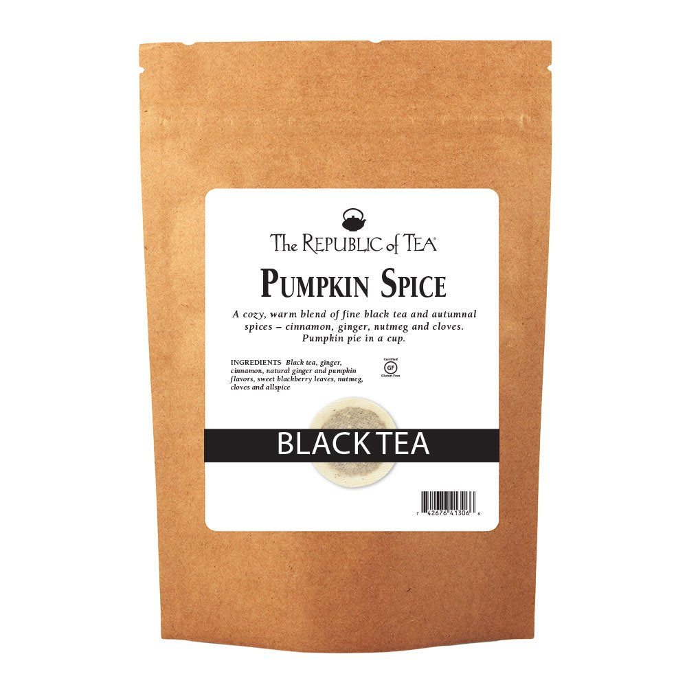 The Republic Of Tea Pumpkin Spice Seasonal Black Tea, 250 Tea Bag Bulk