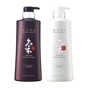 Daeng Gi Meo Ri - Ki Gold Premium Shampoo+Treatment Set (16.9 Fl Oz) - Nourishing Korean K-Beauty Solution For Dry And Rough Hair
