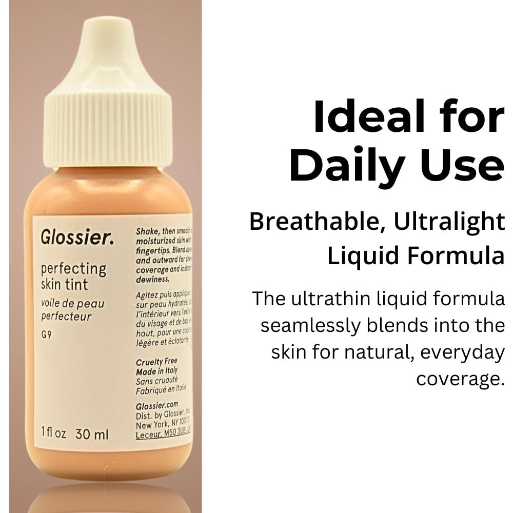 Glossier Perfecting Skin Tint For Dewy Sheer Coverage - G9 - Medium Warm : Beauty & Personal Care
