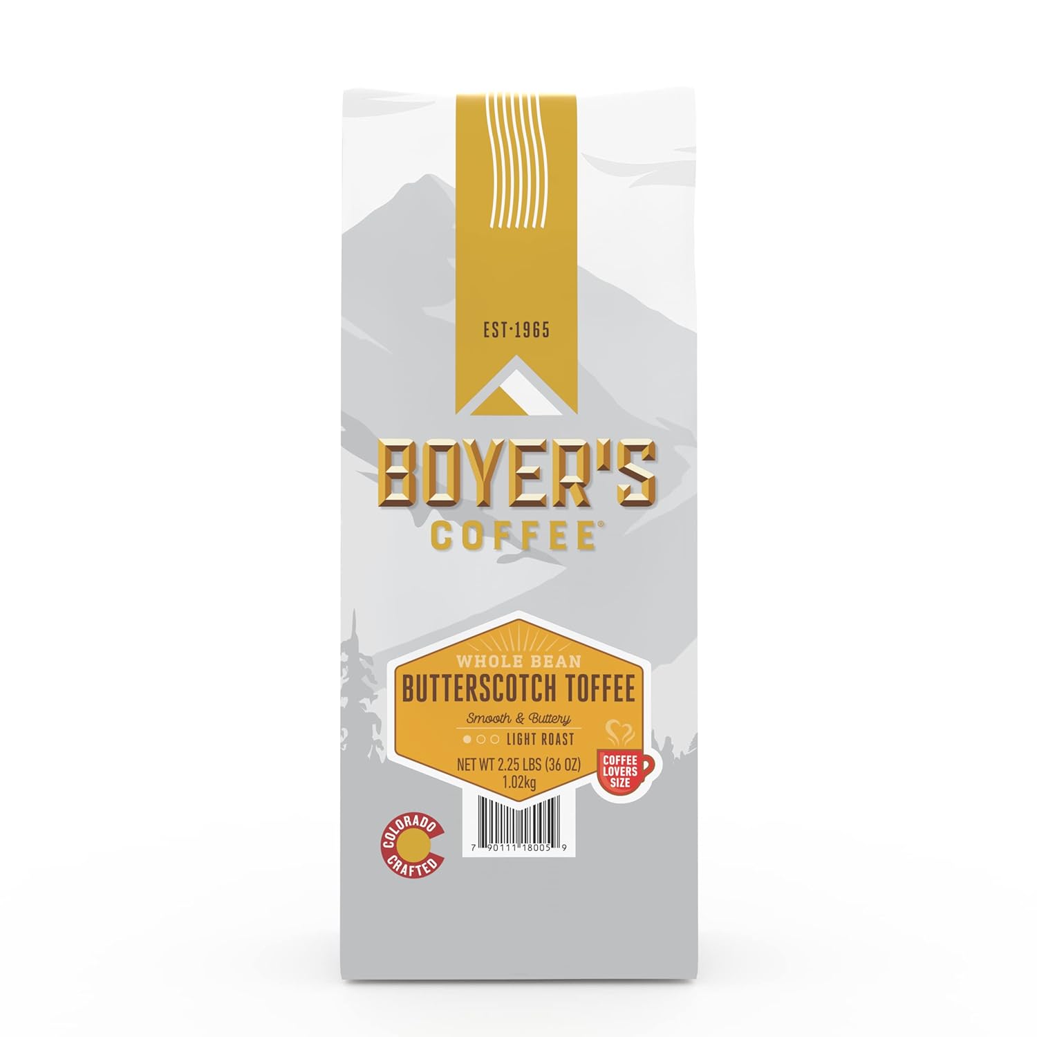 Boyer'S Coffee Butterscotch Toffee Coffee, Light Roast Flavored Coffee, Whole Bean, 2.25Lb Bag (1-Count)