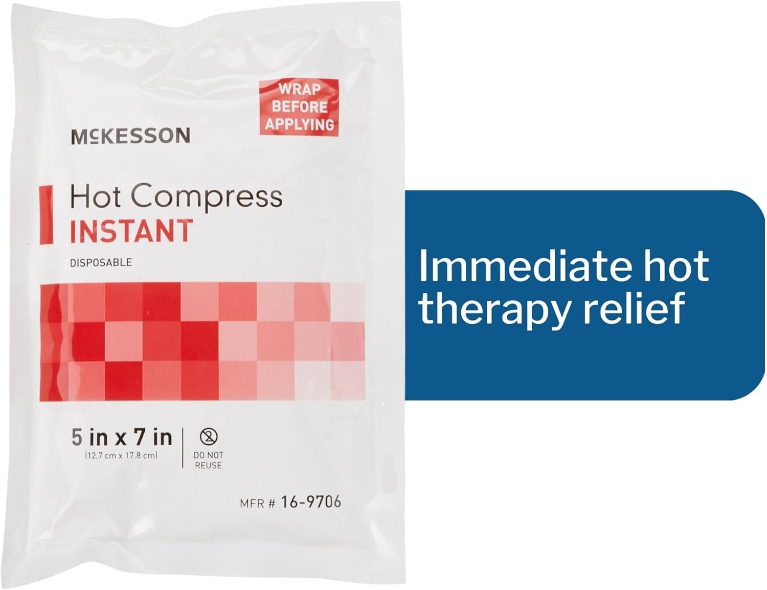 McKesson Hot Compress, Instant Hot Pack, Disposable, 5 in x 7 in, 1 Count, 24 Packs, 24 Total : Health & Household