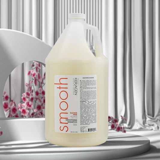 Keragen - Smoothing Shampoo With Keratin And Collagen For All Hair Types, Sulfate Free, 128 Oz - Moisturizes, Strengthens, Protects Color And Repair - Panthenol, Vitamins, And Jojoba Oil