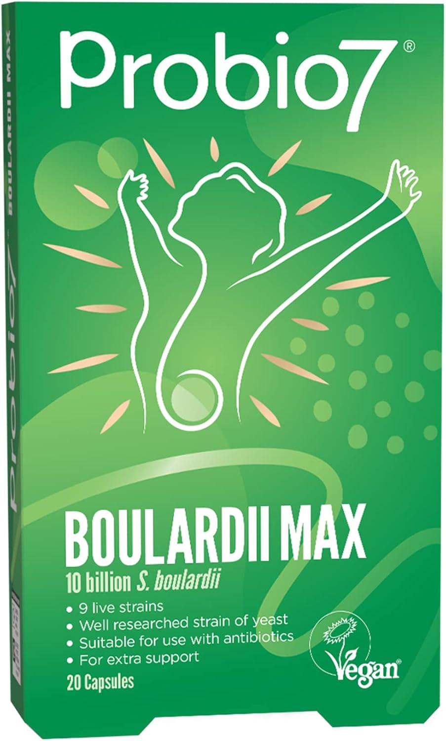 Probio7 Boulardii Max | High Strength Saccharomyces Boulardii | 10 Billion CFU | 9 Live Strains | Friendly Yeast and Bacteria in One Capsule | Vegan (20 Capsules) : Amazon.co.uk: Health & Personal Care