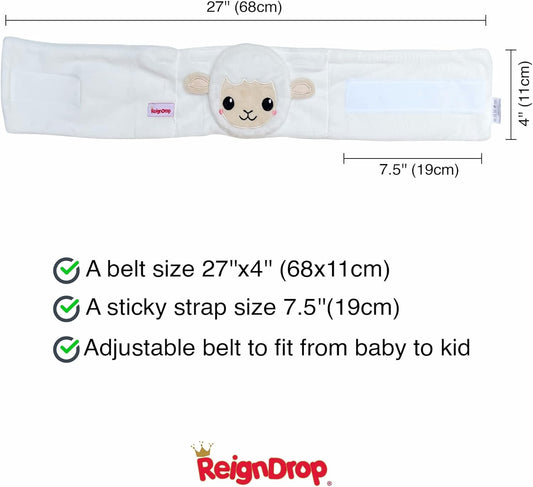 Colic Relief for Newborns – Gas Relief Set with Belly Band, Gel Pack, Storage Bag – Soothing Calming Warm or Cold Compression Baby Belly Belt (Lamb Gel Pack)