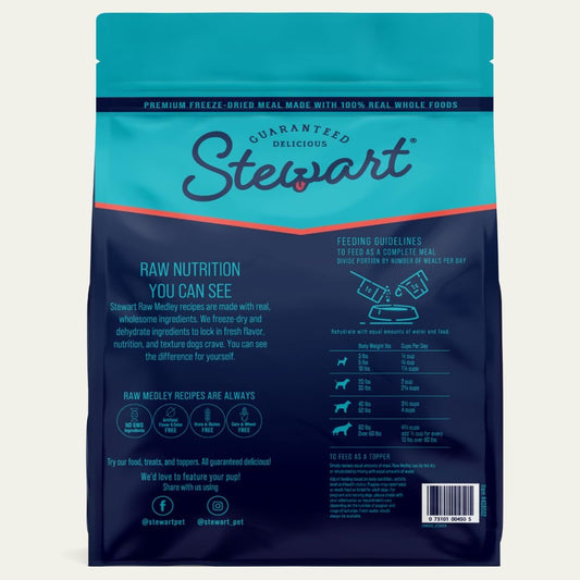 Stewart Raw Medley Freeze Dried Dog Food, Beef & Garden Vegetable Recipe, 3 Pound Bag, Made With Real Whole Foods And Raw Protein