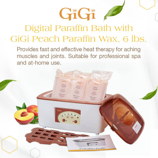 GiGi Digital Paraffin Bath with GiGi Peach Paraffin Wax, 6 lbs