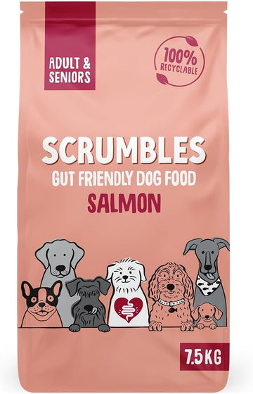 Scrumbles Natural Dry Dog Food, Grain Free Recipe with Fresh Salmon, for Adults and Senior Breeds, 7.5 kg Bag?DAS75