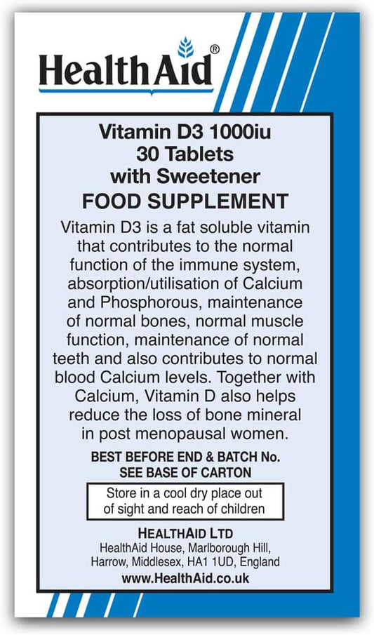Healthaid Vitamin D 1000Iu - 30 Tablets