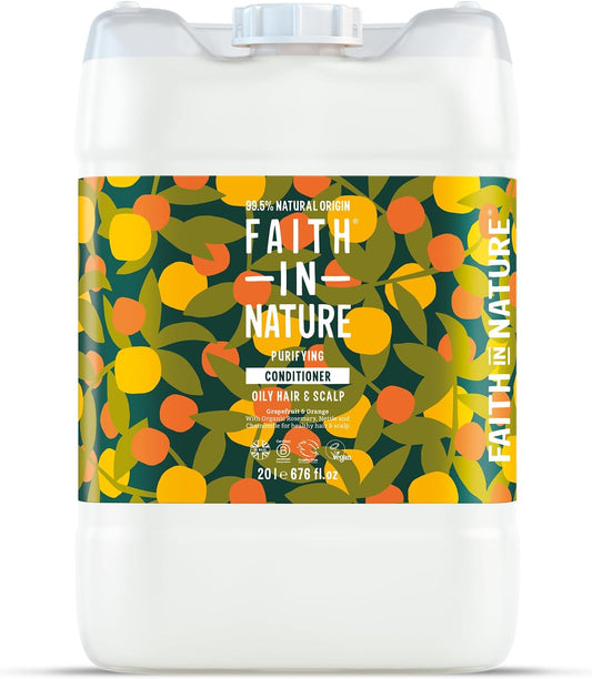 Faith In Nature Natural Grapefruit & Orange Conditioner, Invigorating, Vegan & Cruelty Free, No SLS or Parabens, For Normal to Dry Hair, 5L Refill Pack : Amazon.co.uk: Beauty