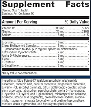 Metagenics Ultra Potent-C 500 Vitamin C - Gentle, Buffered Vitamin C Supplement - Immune Support Supplement* - Ascorbic Acid - 90 Tablets