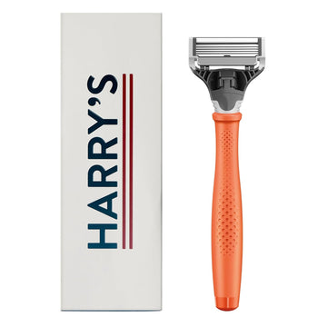 Harry'S Razor For Men - Razor Handle And Blade Cartridge - Shaving Gift Set For Him - Indigo Blue