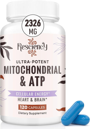 2326 Mg Mitochondrial Supplements With Atp, Vitamins, Coq10 & Pqq, More Effective Than Creatine Hmb & Nitric Oxide, Energy, Endurance, Strength, Recovery & Muscle, Organic, 360 Capsules