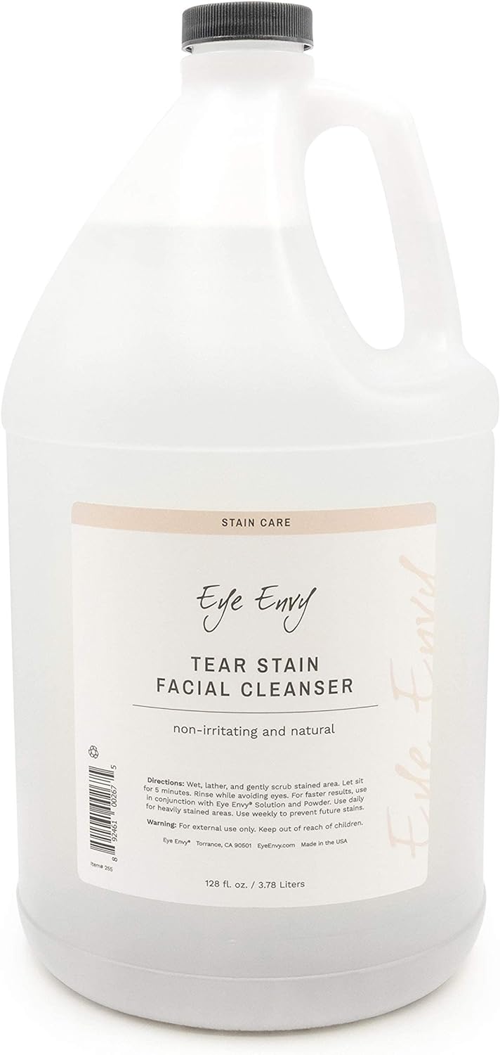 Eye Envy Tear Stain Facial Cleanser for Dogs and Cats | Washes Away Crusty Eye Debris, Eye Boogers and Eye Discharge | Tearless Foaming Formula | Treats The Cause of Staining | 100% Natural
