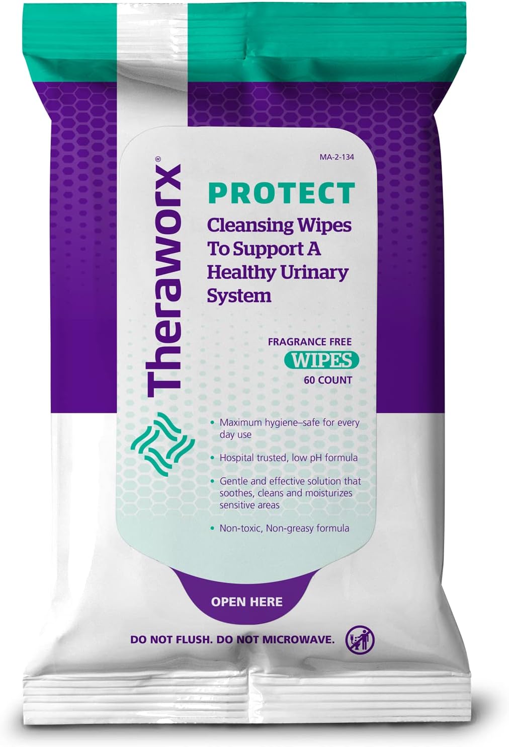 Theraworx Protect 60-Count Wipes for Daily Urinary Health and Hygiene Care