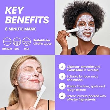 Wonderskin 8 Minute Mask, Hydrating And Anti Aging Face Mask Packed With Vitamin C And Niacinamide, Moisturizing Face Masks Pack Of 8